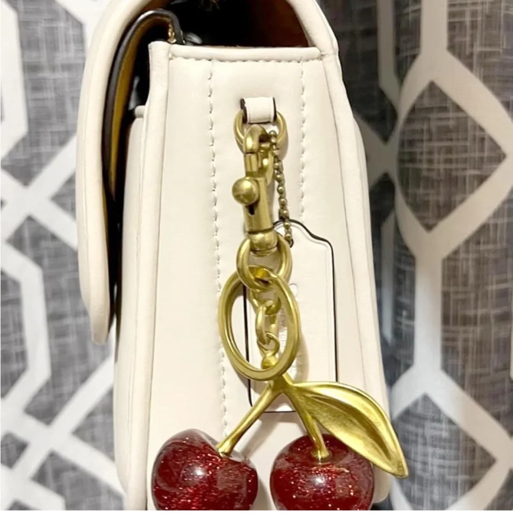 Gold and Red Cherry Keychain - Picture 3 of 7